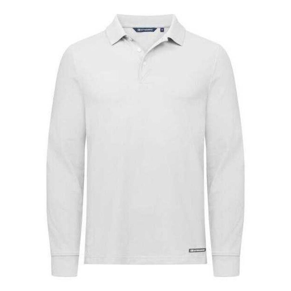 Cutter & Buck Mens Advantage Long-Sleeved Polo Shirt / White